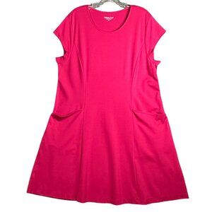 Coldwater Creek Destinations Seamed Dress Petite XL Pink Fuchsia A‎ Line Pockets